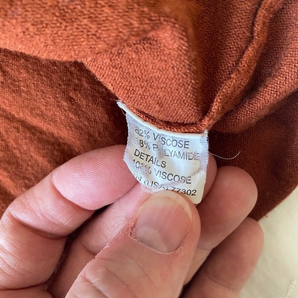 Zara Man Rusty Orange Men's Light V-Neck Sweater Size X-Large - Picture 5 of 9